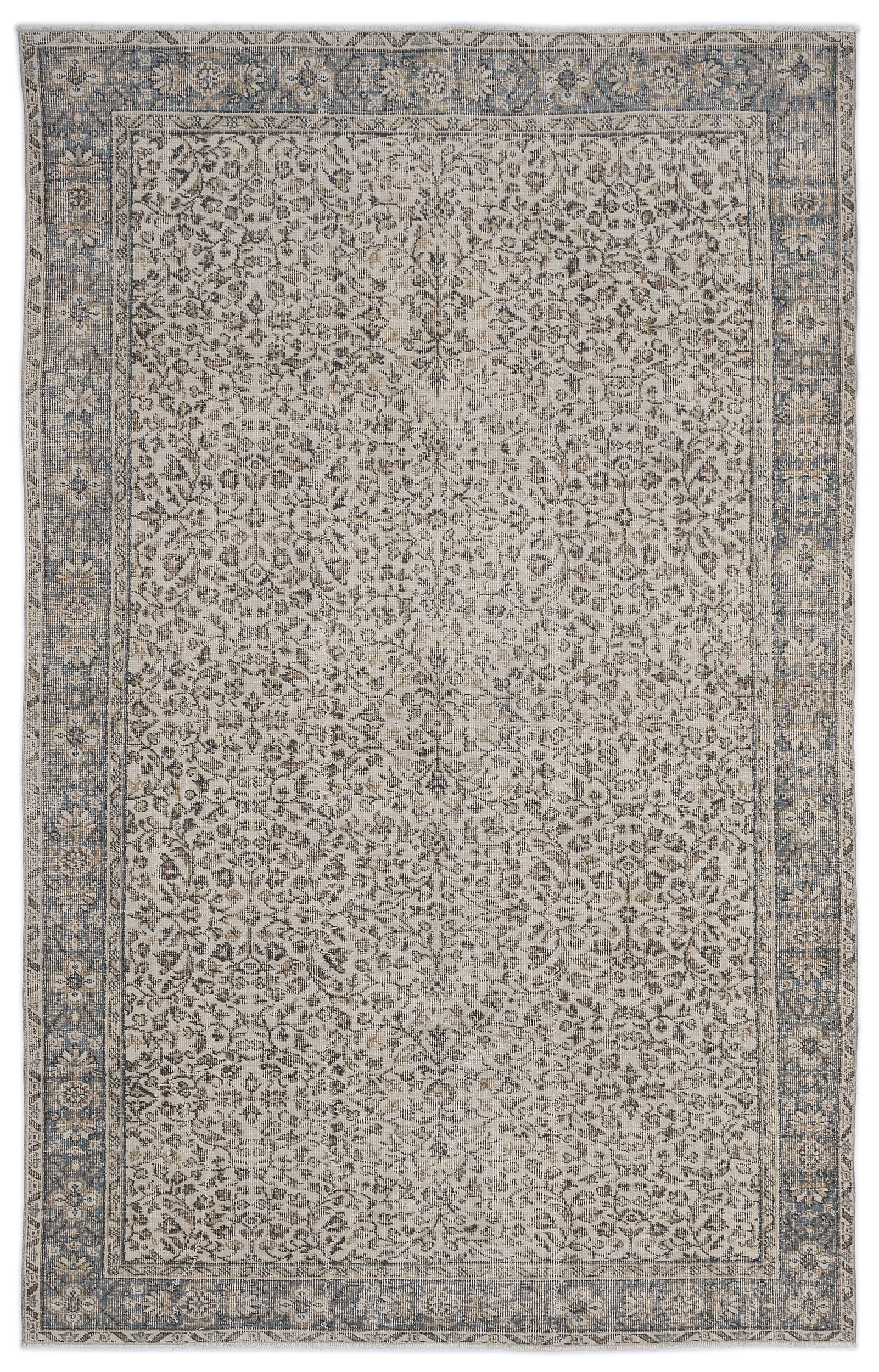Naturel Over Dyed Vintage Rug 5'12'' x 9'7'' ft 182 x 291 cm