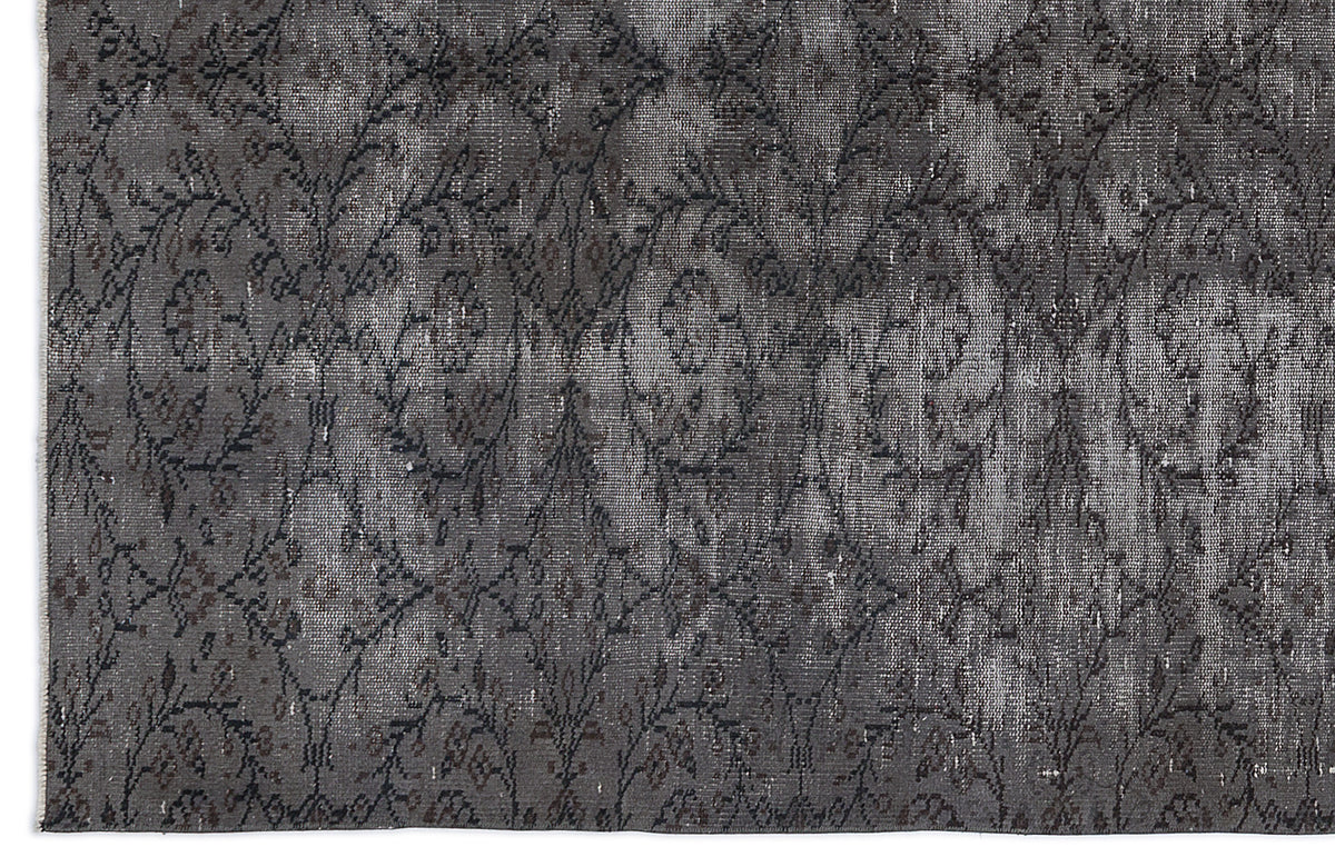 Gray Over Dyed Vintage Rug 5&#39;4&#39;&#39; x 9&#39;1&#39;&#39; ft 162 x 278 cm