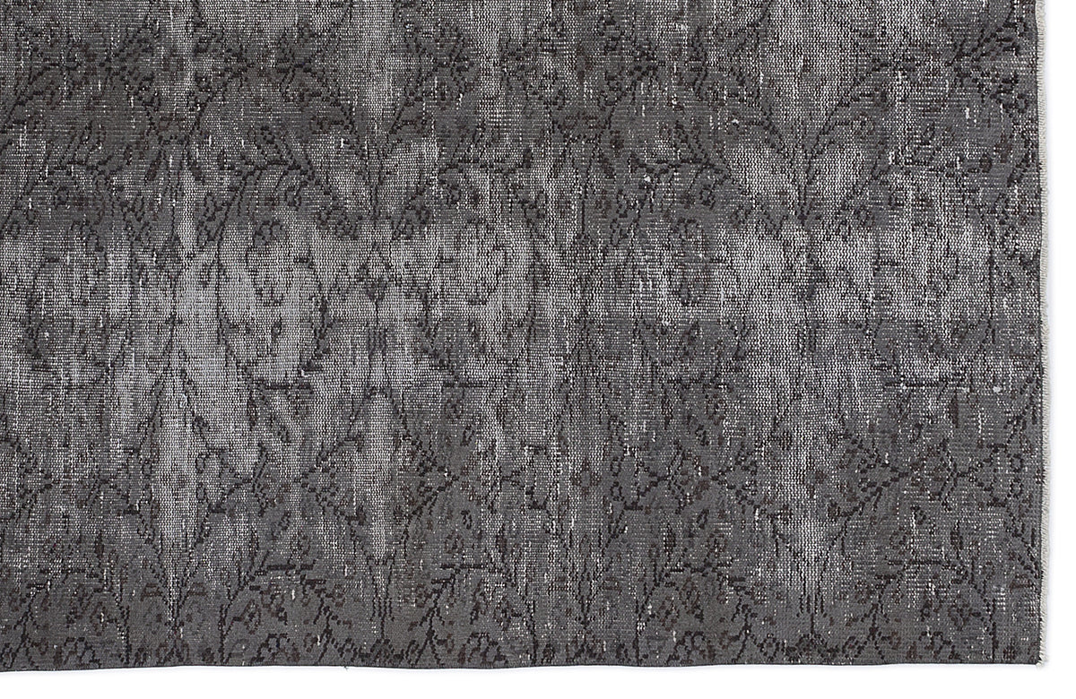 Gray Over Dyed Vintage Rug 5&#39;4&#39;&#39; x 9&#39;1&#39;&#39; ft 162 x 278 cm