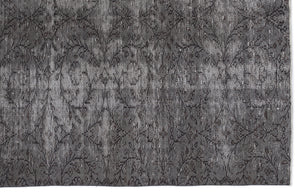 Gray Over Dyed Vintage Rug 5'4'' x 9'1'' ft 162 x 278 cm