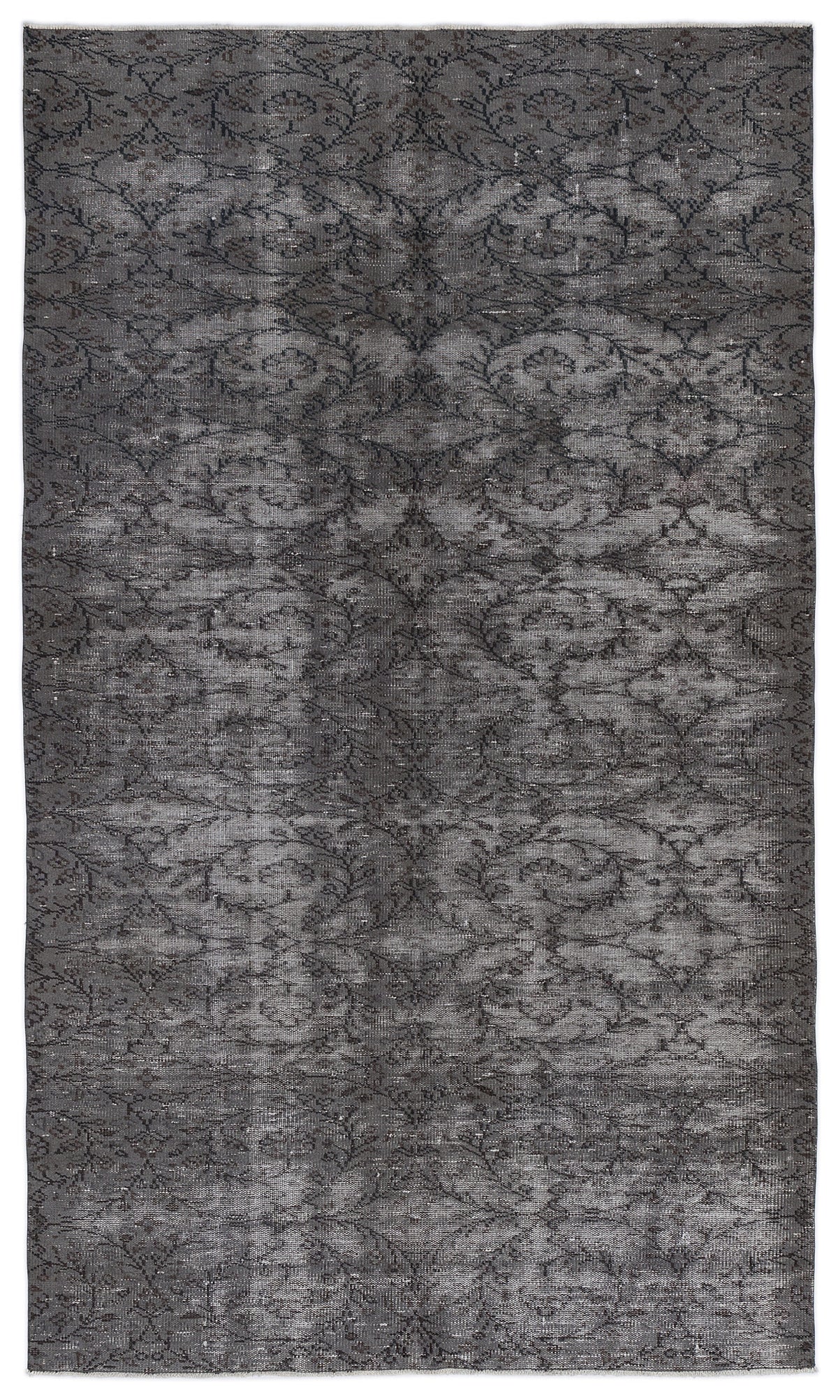 Gray Over Dyed Vintage Rug 5&#39;4&#39;&#39; x 9&#39;1&#39;&#39; ft 162 x 278 cm