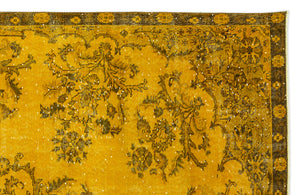 Yellow Over Dyed Vintage Rug 6'10'' x 10'3'' ft 208 x 313 cm