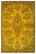 Yellow Over Dyed Vintage Rug 6'10'' x 10'3'' ft 208 x 313 cm