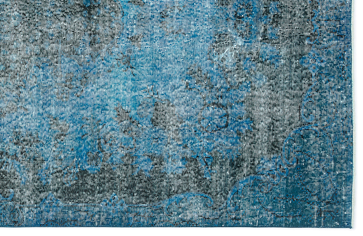 Turquoise  Over Dyed Vintage Rug 5&#39;1&#39;&#39; x 8&#39;11&#39;&#39; ft 156 x 271 cm