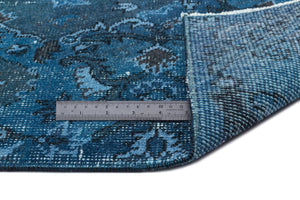 Turquoise  Over Dyed Vintage Rug 5'4'' x 9'6'' ft 163 x 290 cm