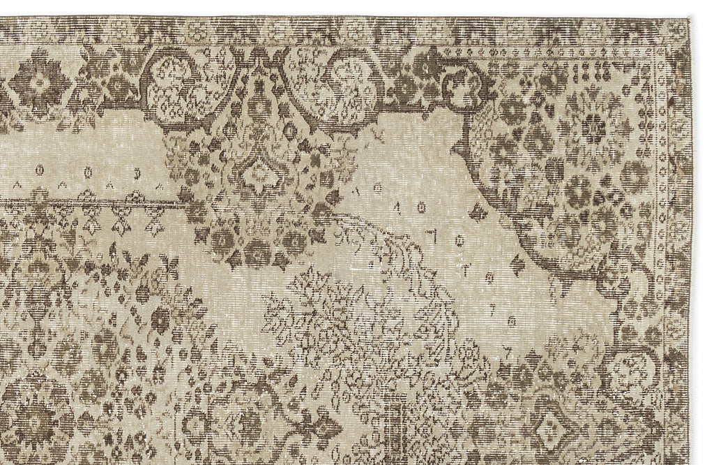 Beige Over Dyed Vintage Rug 5'3'' x 8'8'' ft 160 x 264 cm