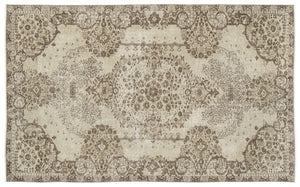 Beige Over Dyed Vintage Rug 5'3'' x 8'8'' ft 160 x 264 cm