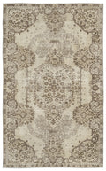 Beige Over Dyed Vintage Rug 5'3'' x 8'8'' ft 160 x 264 cm