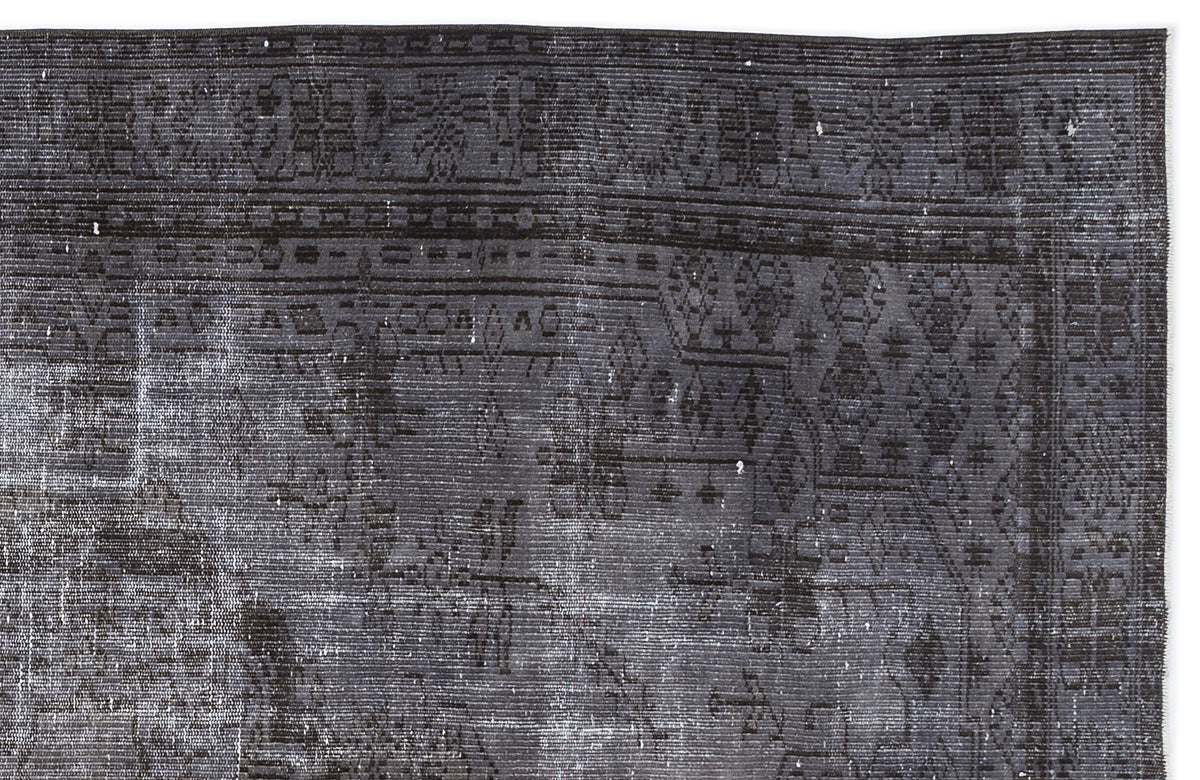 Gray Over Dyed Vintage Rug 5&#39;7&#39;&#39; x 9&#39;2&#39;&#39; ft 169 x 280 cm