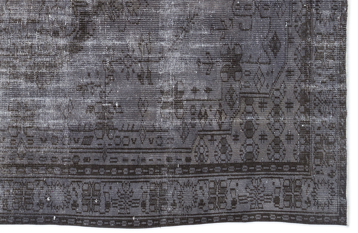 Gray Over Dyed Vintage Rug 5&#39;7&#39;&#39; x 9&#39;2&#39;&#39; ft 169 x 280 cm