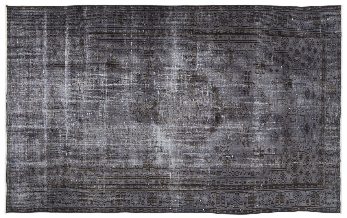 Gray Over Dyed Vintage Rug 5&#39;7&#39;&#39; x 9&#39;2&#39;&#39; ft 169 x 280 cm