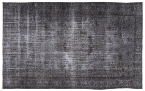Gray Over Dyed Vintage Rug 5'7'' x 9'2'' ft 169 x 280 cm