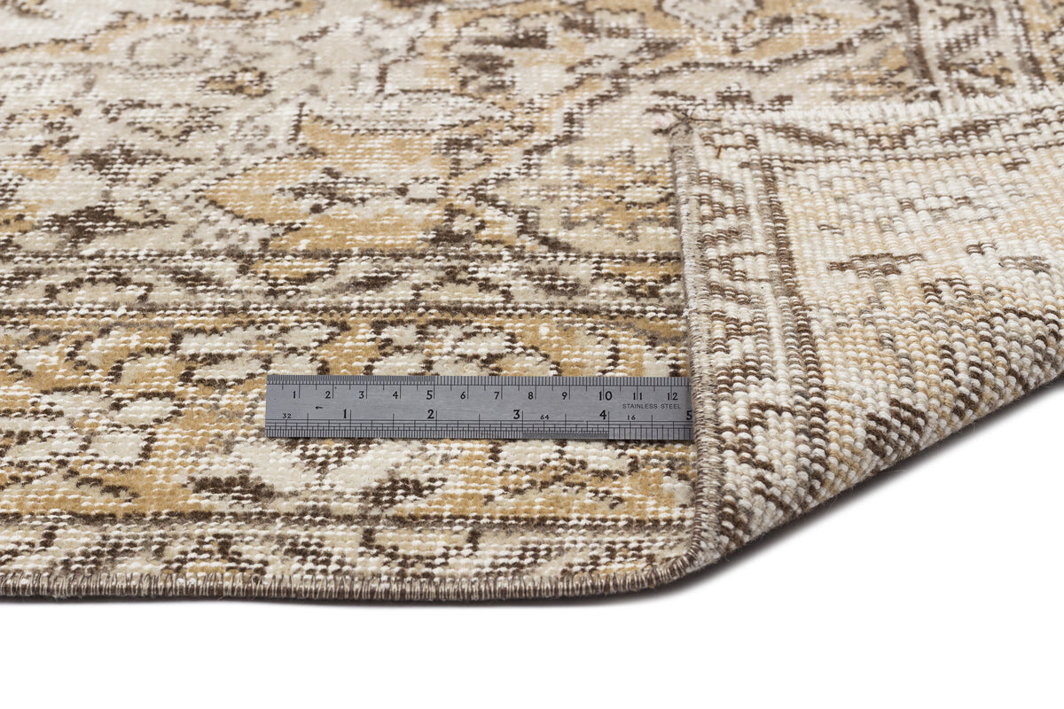 Beige Over Dyed Vintage Rug 5&#39;10&#39;&#39; x 9&#39;6&#39;&#39; ft 179 x 289 cm