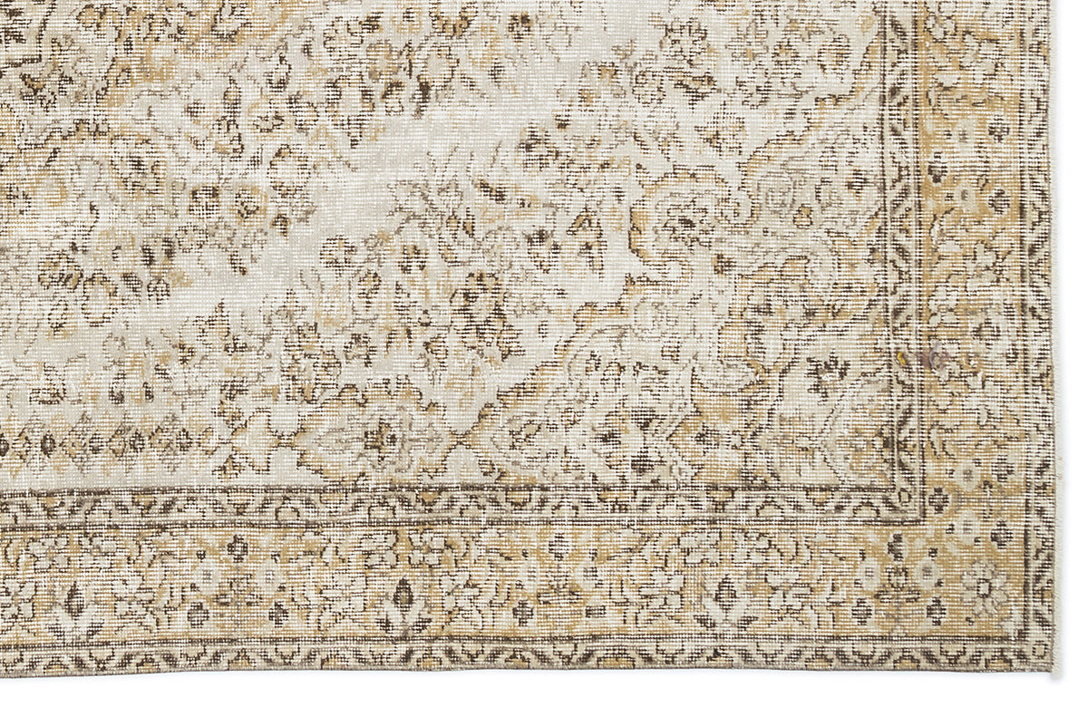 Beige Over Dyed Vintage Rug 5&#39;10&#39;&#39; x 9&#39;6&#39;&#39; ft 179 x 289 cm