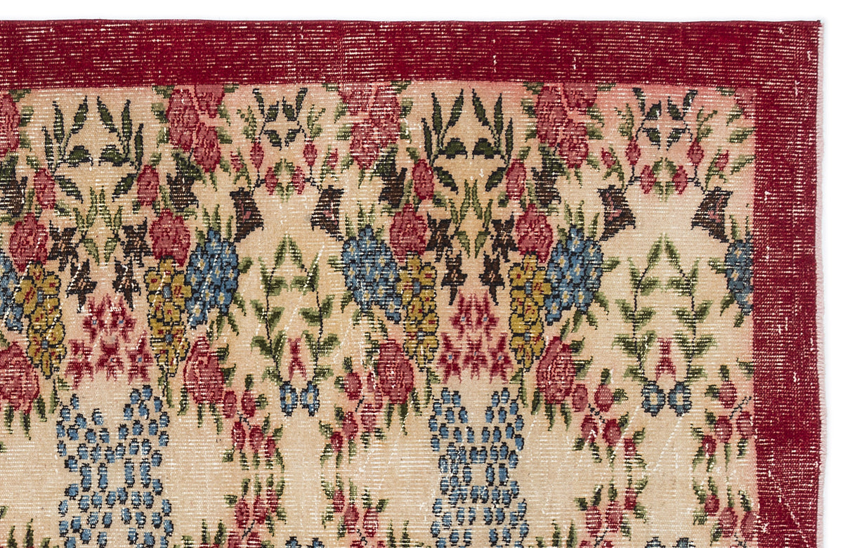 Retro Over Dyed Vintage Rug 5&#39;2&#39;&#39; x 8&#39;9&#39;&#39; ft 157 x 266 cm