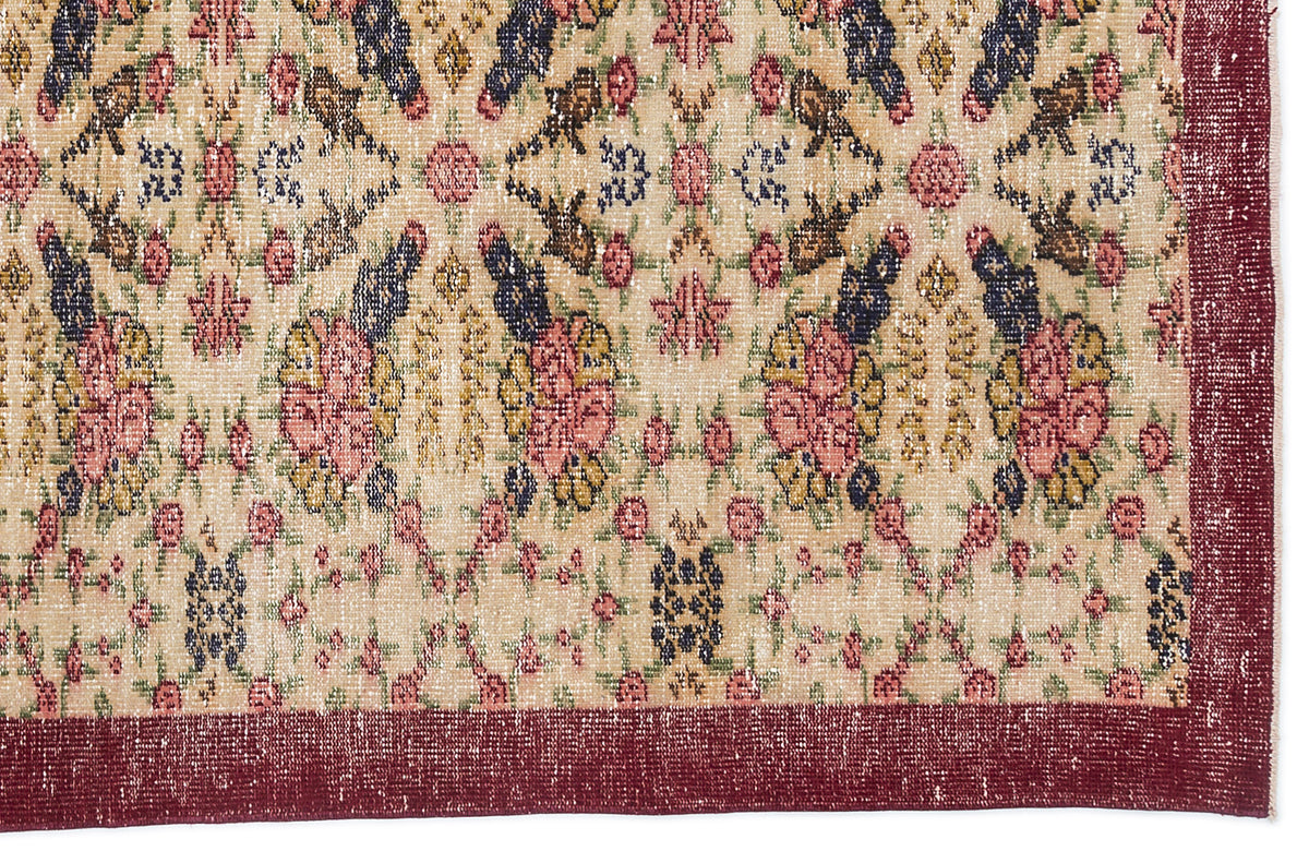 Retro Over Dyed Vintage Rug 4&#39;4&#39;&#39; x 7&#39;9&#39;&#39; ft 132 x 237 cm