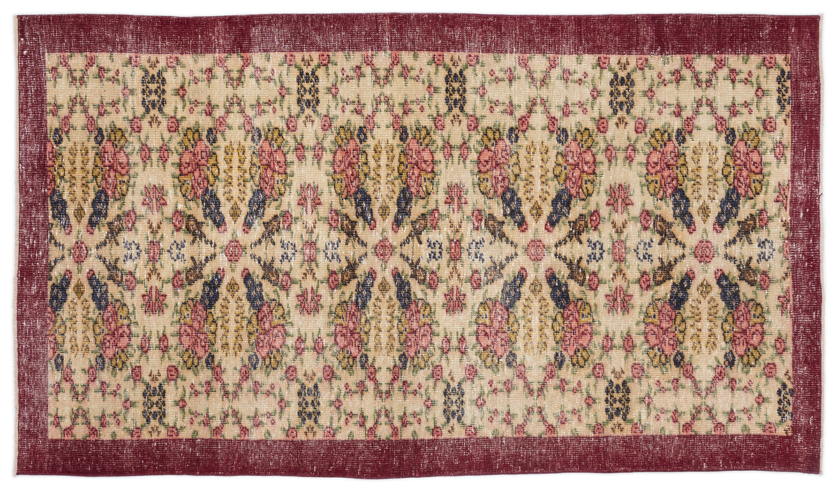 Retro Over Dyed Vintage Rug 4&#39;4&#39;&#39; x 7&#39;9&#39;&#39; ft 132 x 237 cm