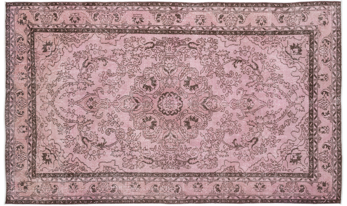 Traditional Design Pink Over Dyed Vintage Rug 5&#39;11&#39;&#39; x 9&#39;10&#39;&#39; ft 180 x 300 cm