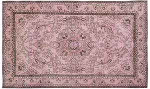 Traditional Design Pink Over Dyed Vintage Rug 5'11'' x 9'10'' ft 180 x 300 cm