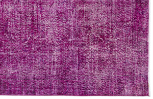 Fuchsia Over Dyed Vintage Rug 5'3'' x 9'3'' ft 160 x 282 cm