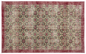 Retro Over Dyed Vintage Rug 5'5'' x 9'5'' ft 166 x 286 cm