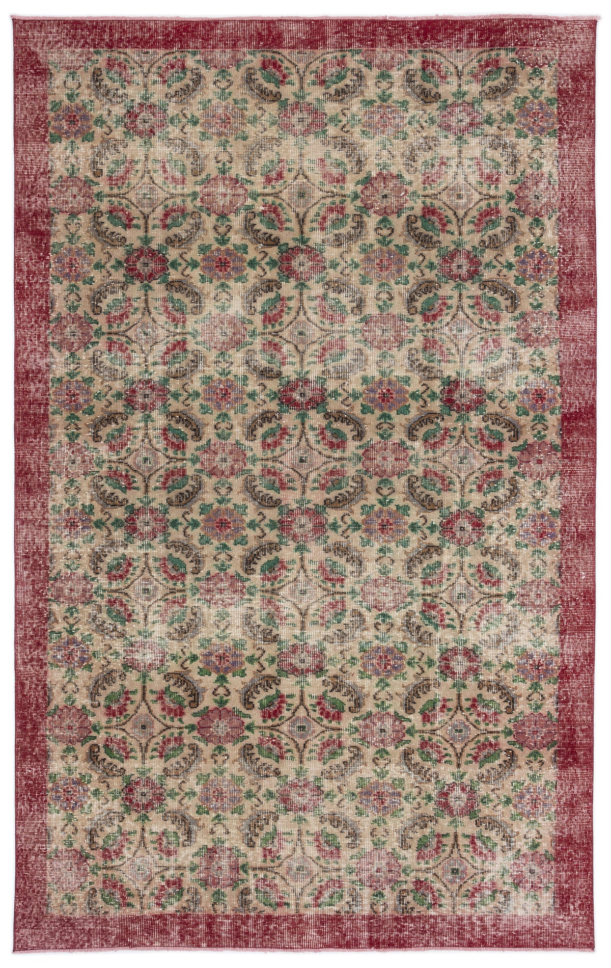 Retro Over Dyed Vintage Rug 5&#39;5&#39;&#39; x 9&#39;5&#39;&#39; ft 166 x 286 cm
