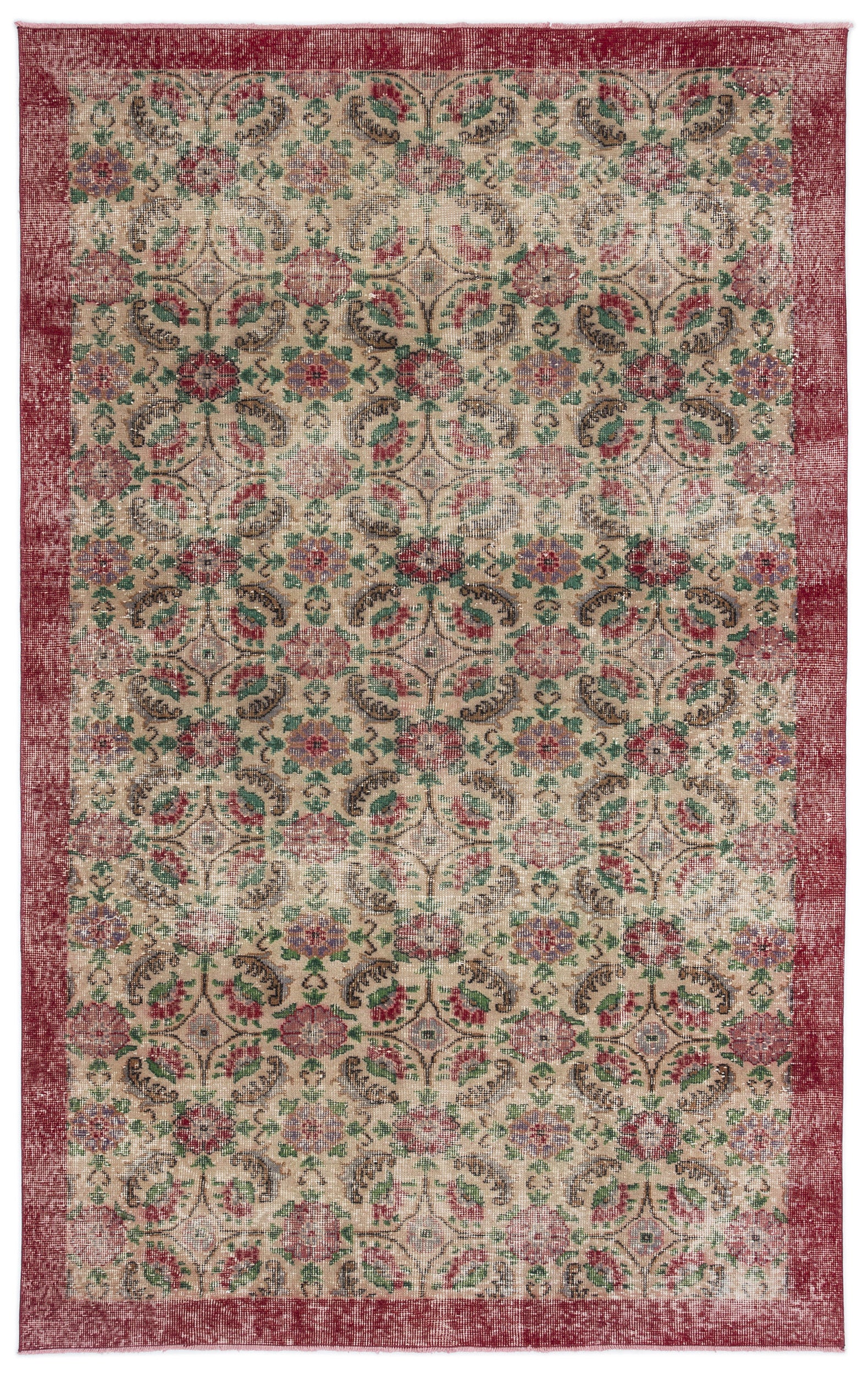 Retro Over Dyed Vintage Rug 5'5'' x 9'5'' ft 166 x 286 cm
