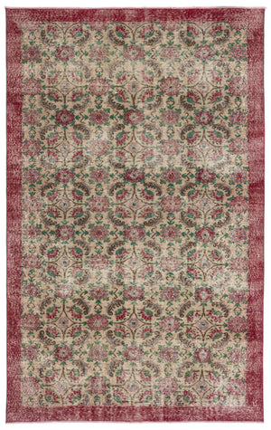 Retro Over Dyed Vintage Rug 5'5'' x 9'5'' ft 166 x 286 cm