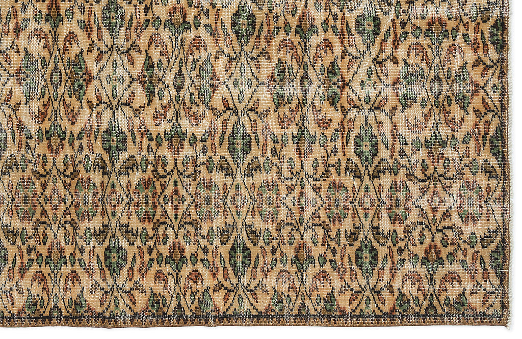 Retro Over Dyed Vintage Rug 4'5'' x 7'5'' ft 134 x 225 cm