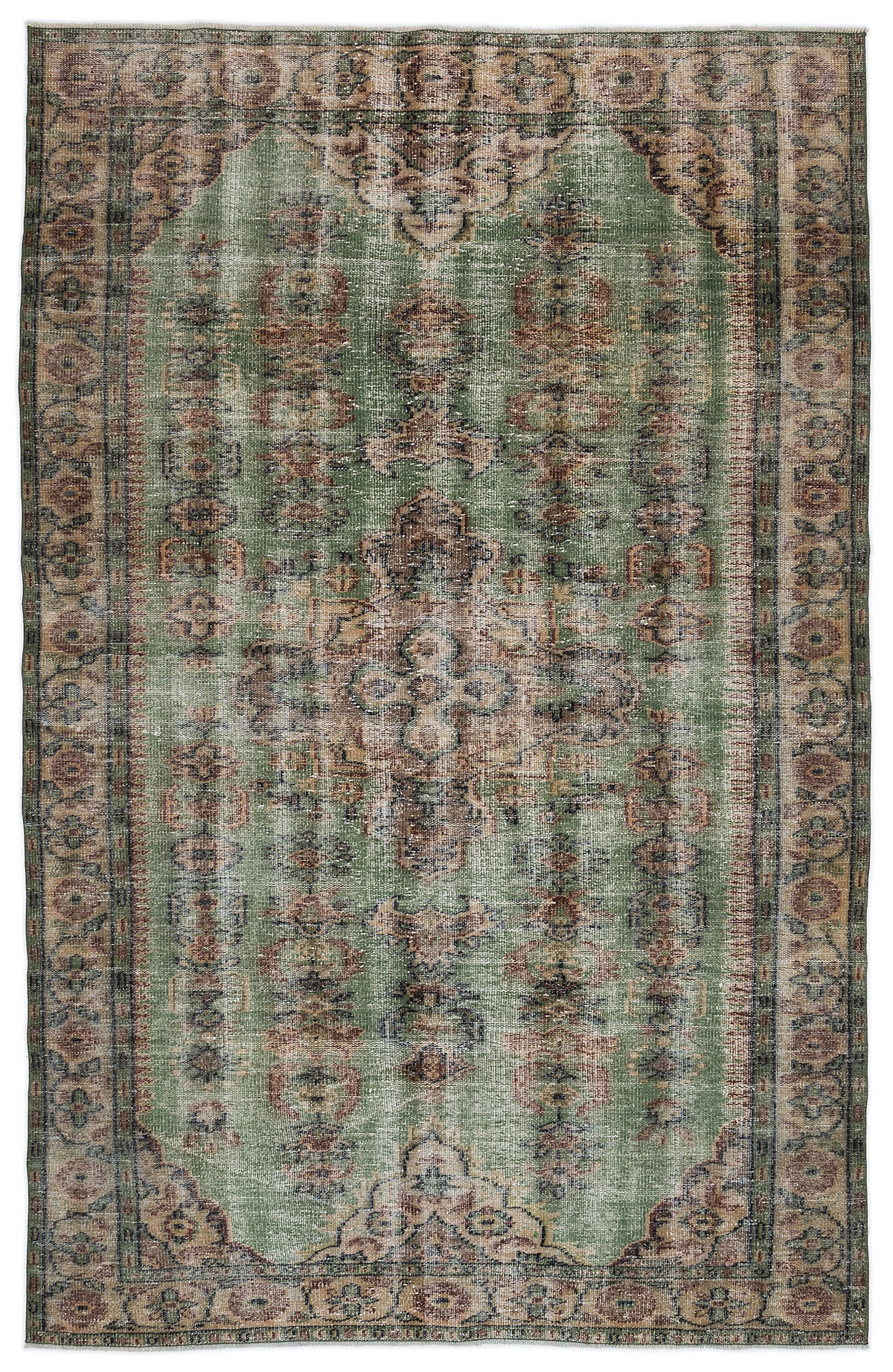 Naturel Over Dyed Vintage Rug 5&#39;12&#39;&#39; x 9&#39;3&#39;&#39; ft 182 x 283 cm