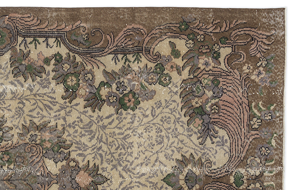 Naturel Over Dyed Vintage Rug 5&#39;5&#39;&#39; x 9&#39;10&#39;&#39; ft 165 x 300 cm