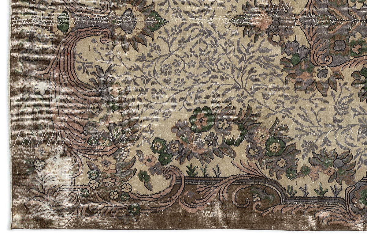 Naturel Over Dyed Vintage Rug 5&#39;5&#39;&#39; x 9&#39;10&#39;&#39; ft 165 x 300 cm