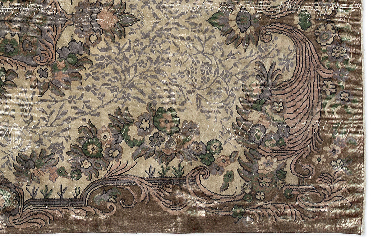 Naturel Over Dyed Vintage Rug 5&#39;5&#39;&#39; x 9&#39;10&#39;&#39; ft 165 x 300 cm