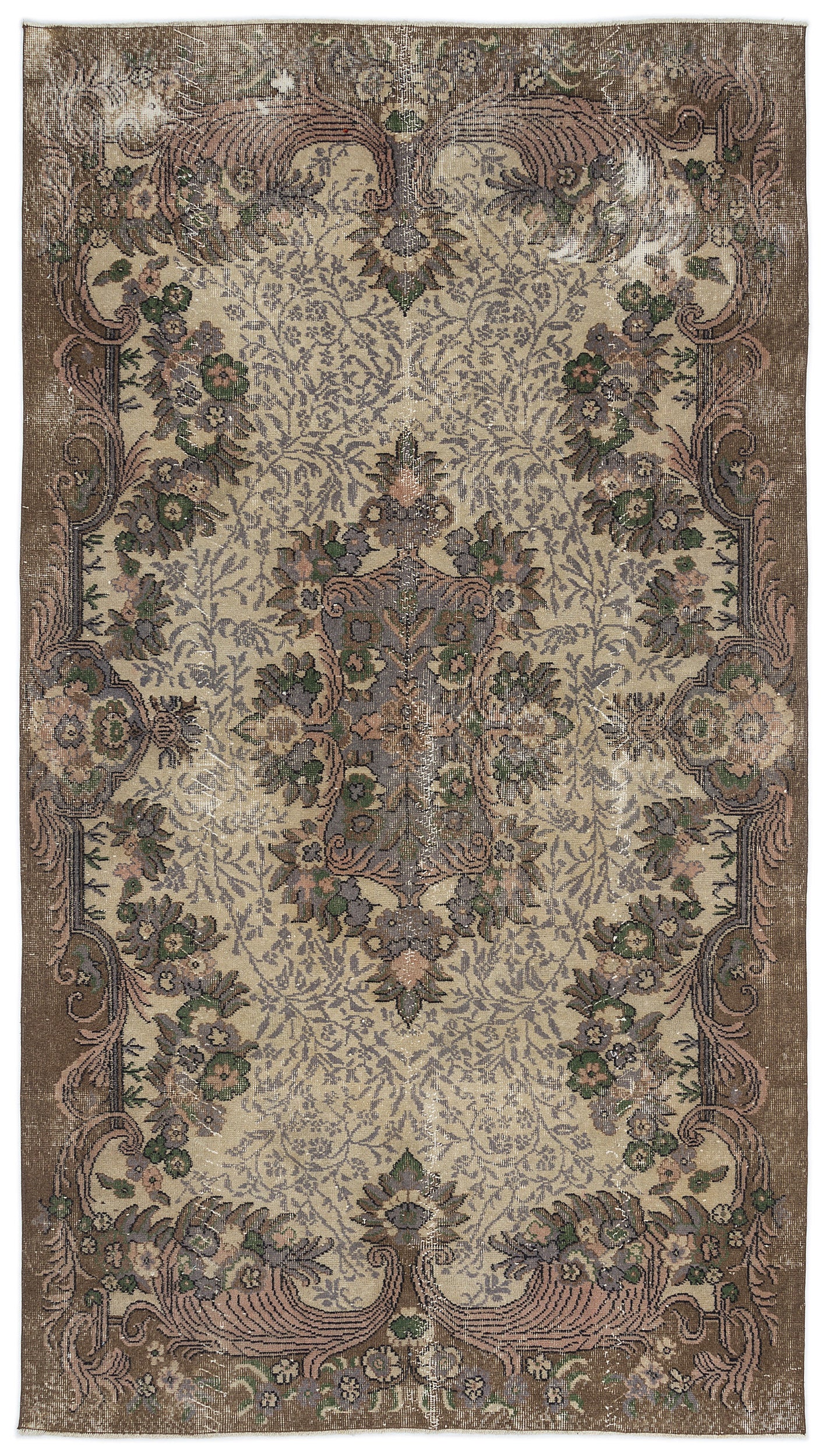 Naturel Over Dyed Vintage Rug 5'5'' x 9'10'' ft 165 x 300 cm