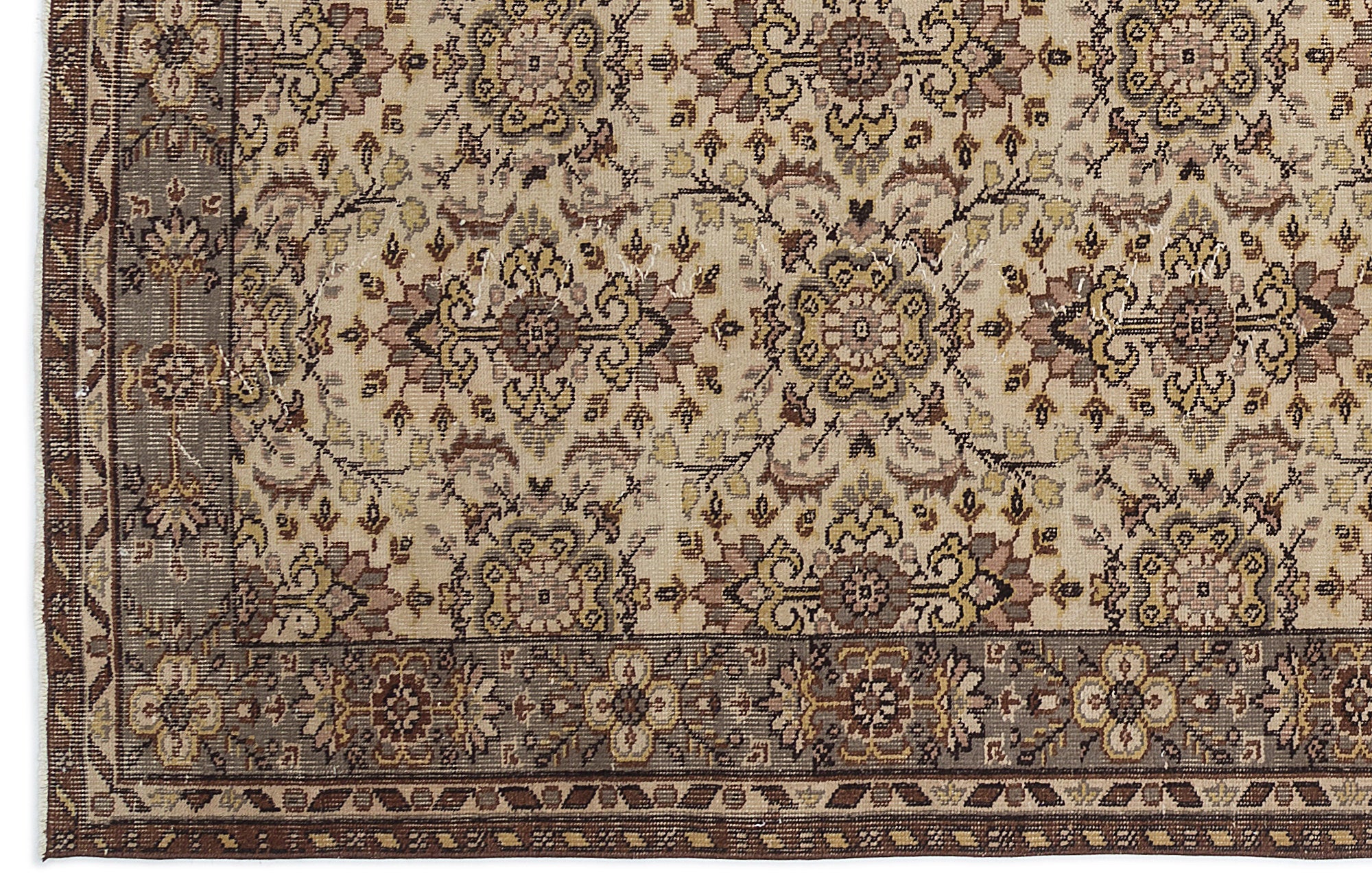 Naturel Over Dyed Vintage Rug 5'6'' x 9'2'' ft 167 x 279 cm