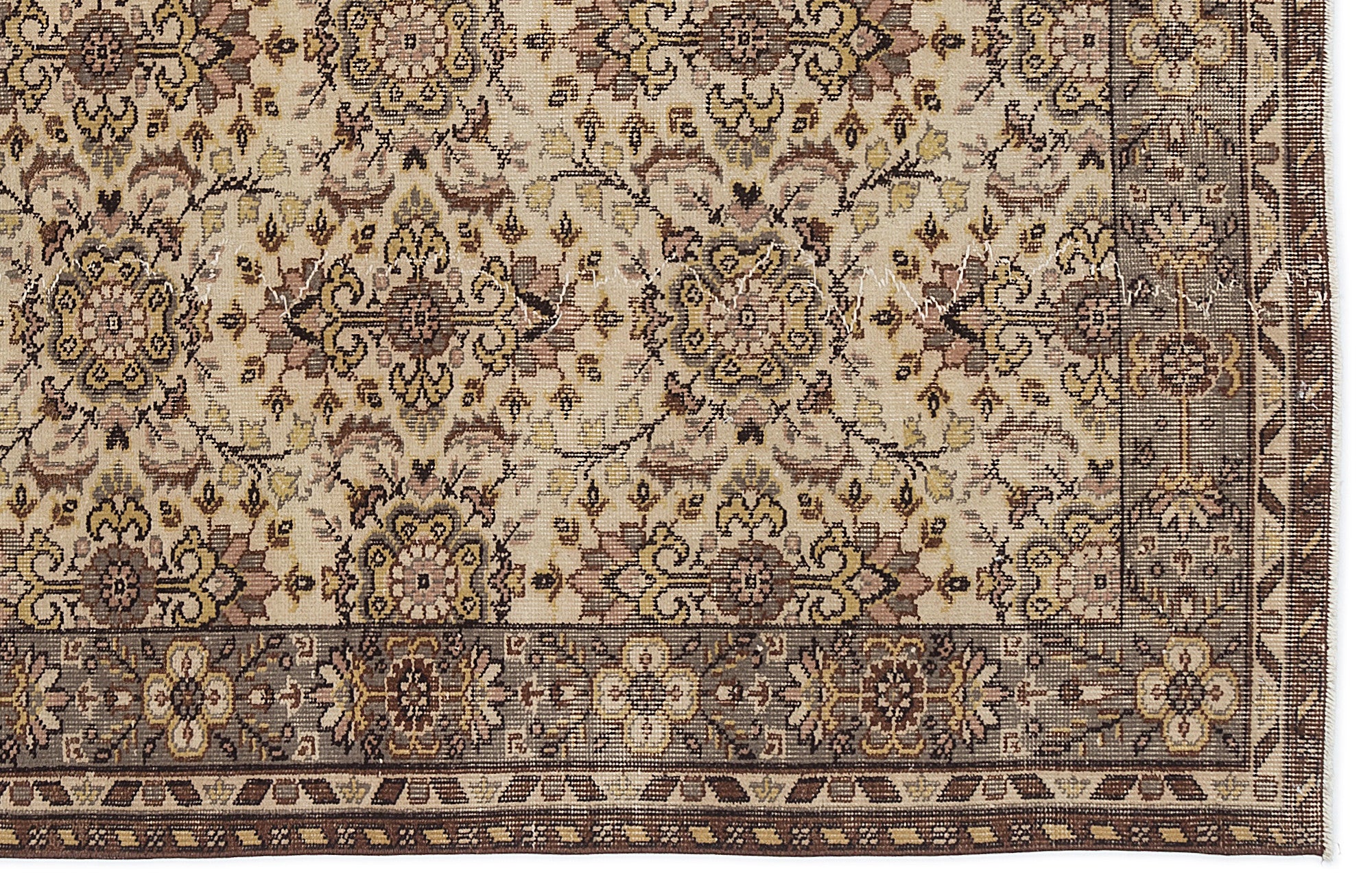 Naturel Over Dyed Vintage Rug 5'6'' x 9'2'' ft 167 x 279 cm