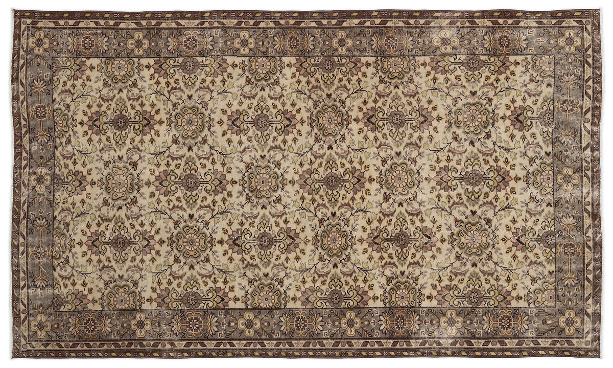 Naturel Over Dyed Vintage Rug 5&#39;6&#39;&#39; x 9&#39;2&#39;&#39; ft 167 x 279 cm