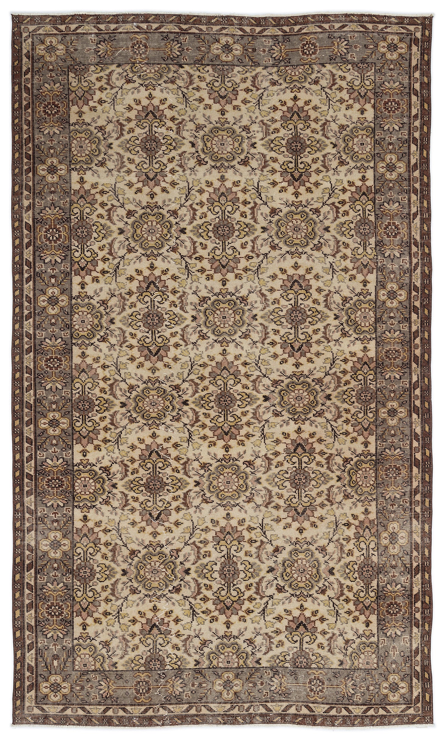 Naturel Over Dyed Vintage Rug 5'6'' x 9'2'' ft 167 x 279 cm