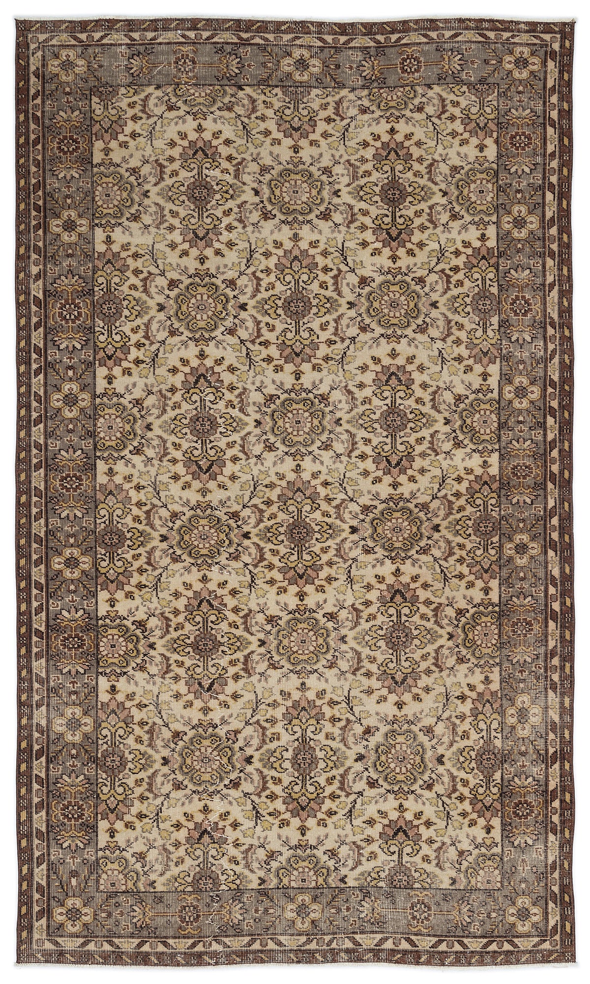 Naturel Over Dyed Vintage Rug 5&#39;6&#39;&#39; x 9&#39;2&#39;&#39; ft 167 x 279 cm
