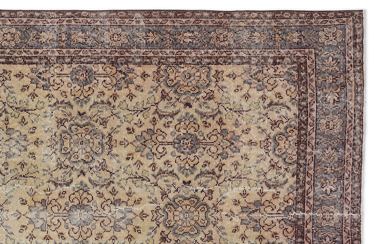 Naturel Over Dyed Vintage Rug 5&#39;1&#39;&#39; x 8&#39;11&#39;&#39; ft 155 x 273 cm