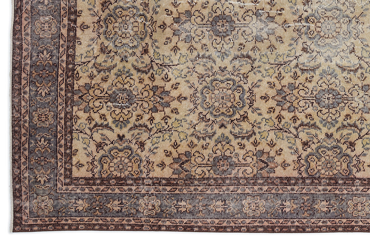 Naturel Over Dyed Vintage Rug 5&#39;1&#39;&#39; x 8&#39;11&#39;&#39; ft 155 x 273 cm