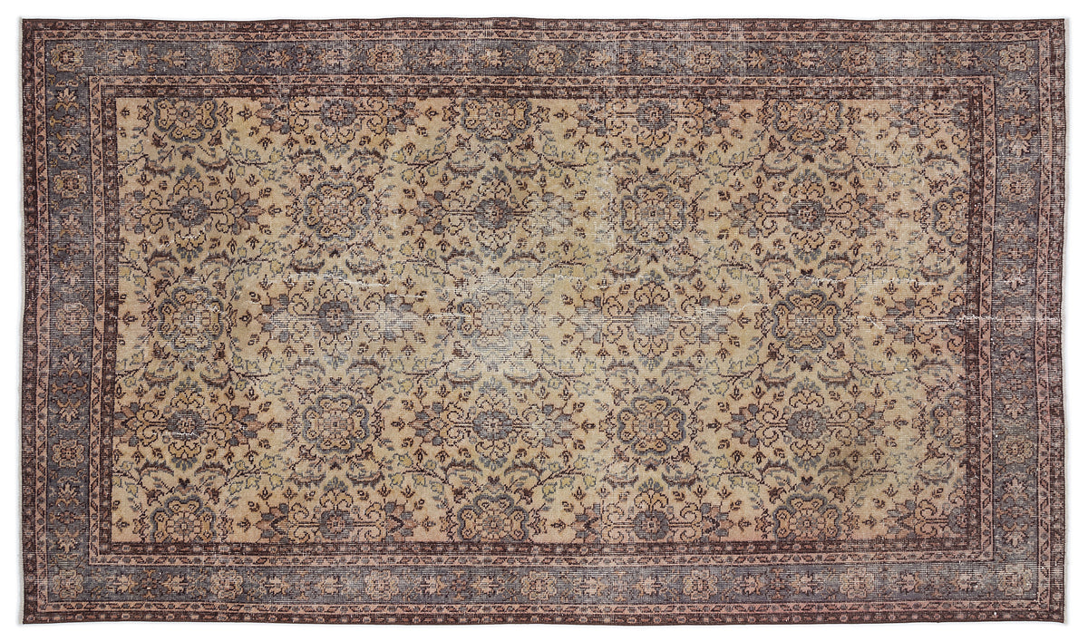 Naturel Over Dyed Vintage Rug 5&#39;1&#39;&#39; x 8&#39;11&#39;&#39; ft 155 x 273 cm