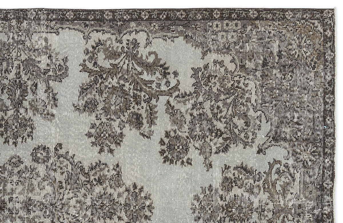 Blue Over Dyed Vintage Rug 5&#39;5&#39;&#39; x 8&#39;3&#39;&#39; ft 166 x 252 cm