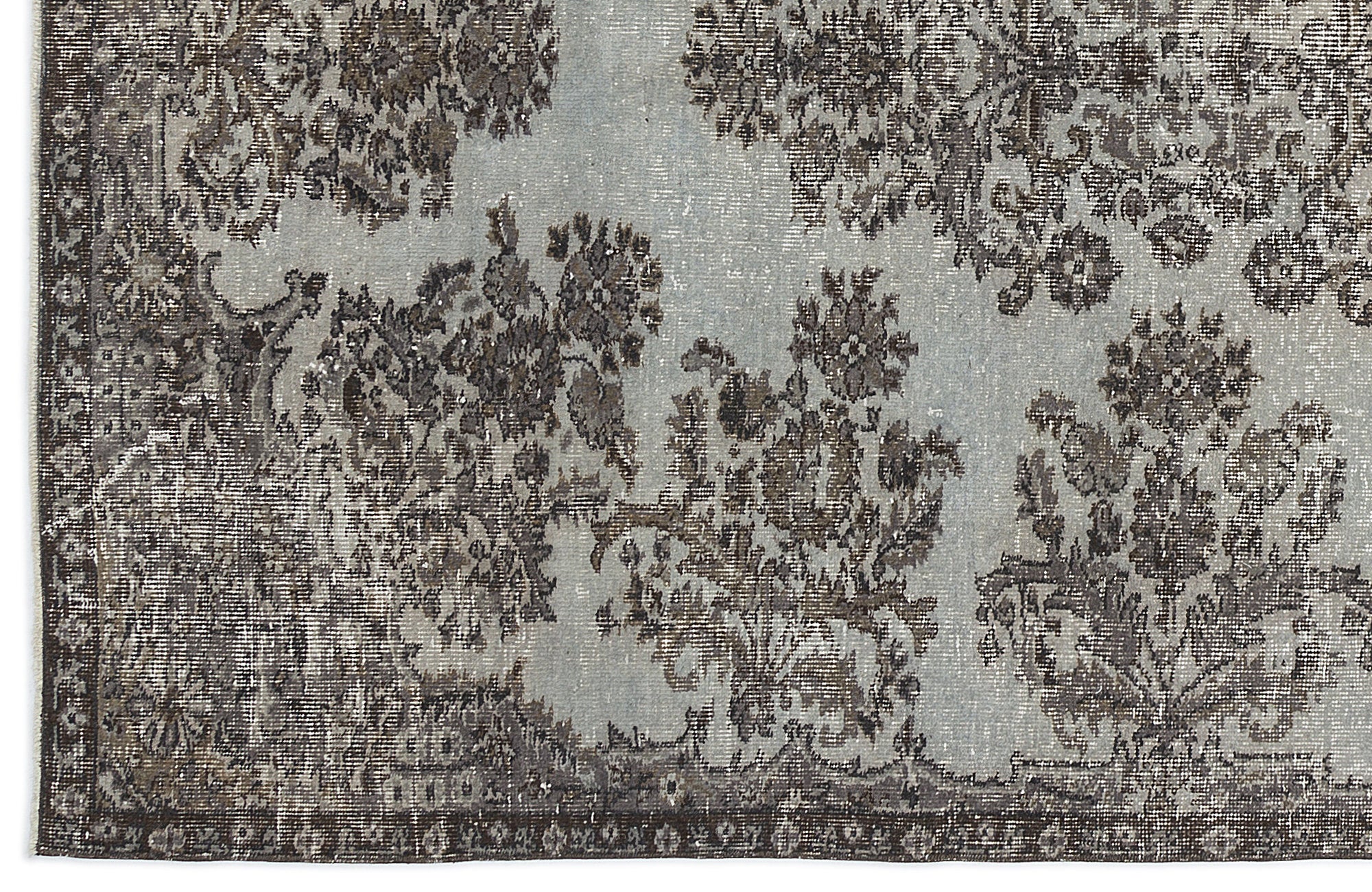 Blue Over Dyed Vintage Rug 5'5'' x 8'3'' ft 166 x 252 cm