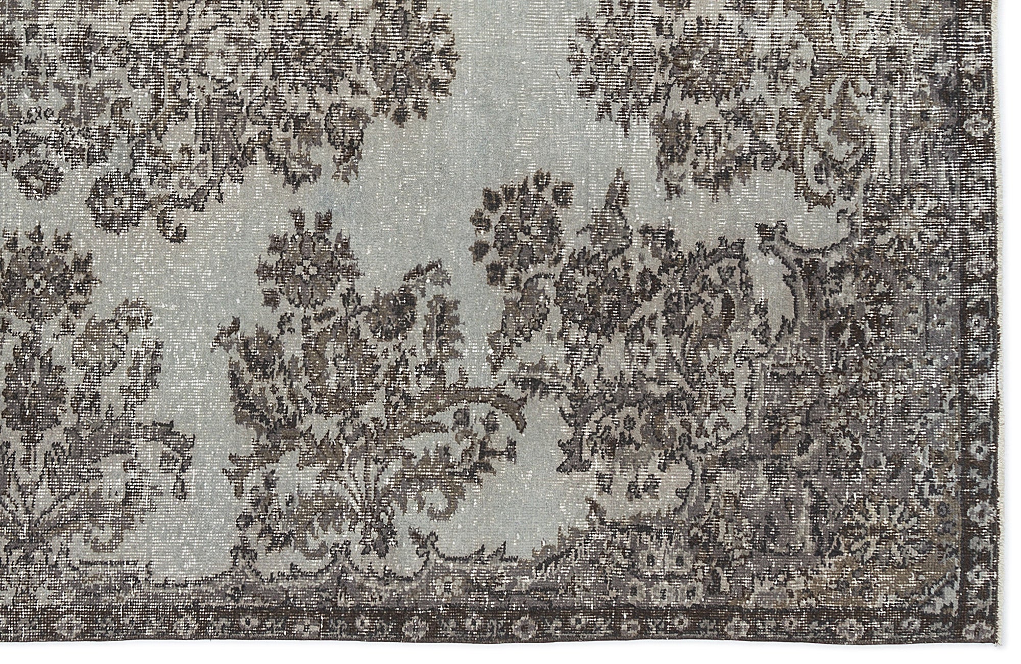 Blue Over Dyed Vintage Rug 5'5'' x 8'3'' ft 166 x 252 cm
