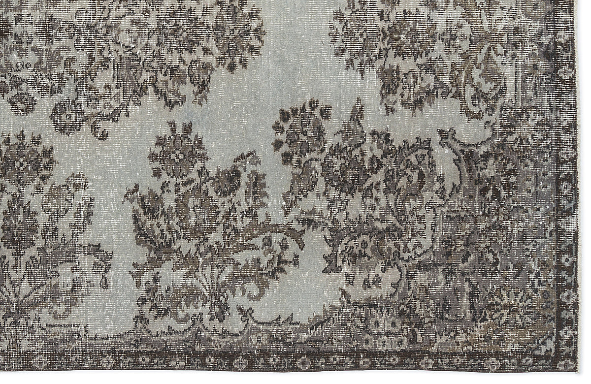 Blue Over Dyed Vintage Rug 5&#39;5&#39;&#39; x 8&#39;3&#39;&#39; ft 166 x 252 cm