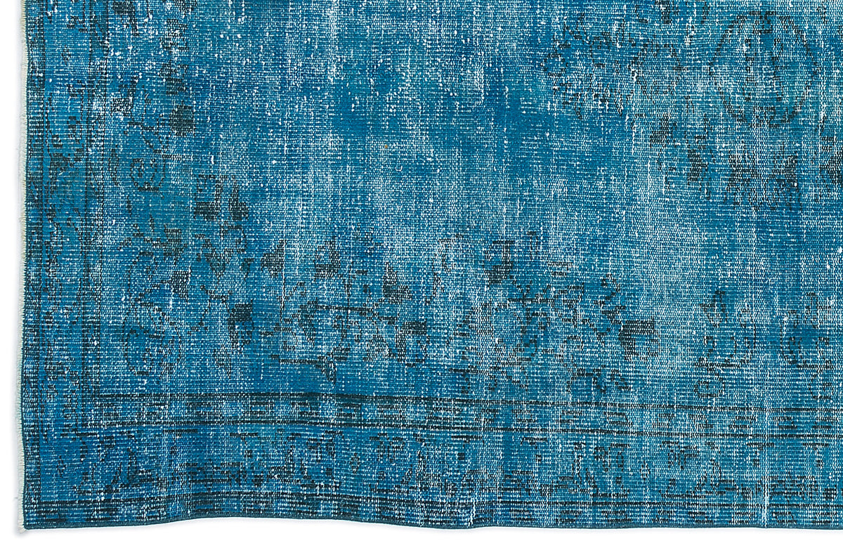 Turquoise  Over Dyed Vintage Rug 5&#39;2&#39;&#39; x 8&#39;1&#39;&#39; ft 157 x 247 cm