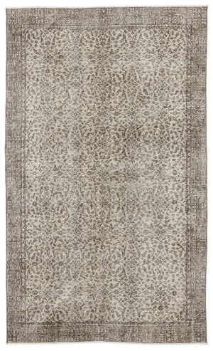 Naturel Over Dyed Vintage Rug 4'11'' x 8'3'' ft 151 x 252 cm