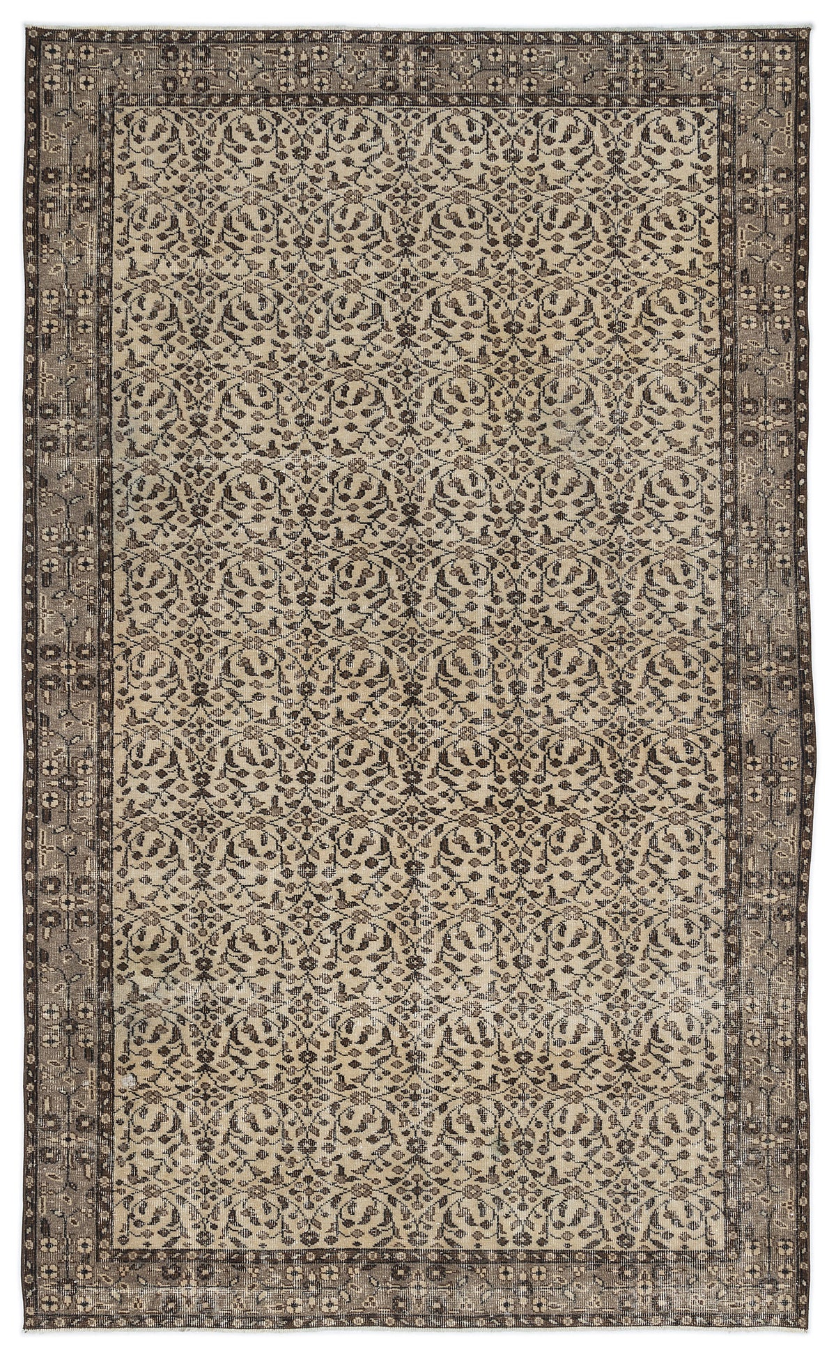 Naturel Over Dyed Vintage Rug 5&#39;7&#39;&#39; x 9&#39;5&#39;&#39; ft 170 x 287 cm