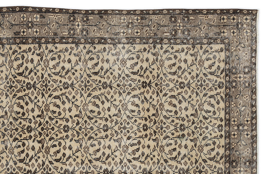 Naturel Over Dyed Vintage Rug 5'7'' x 9'5'' ft 170 x 287 cm